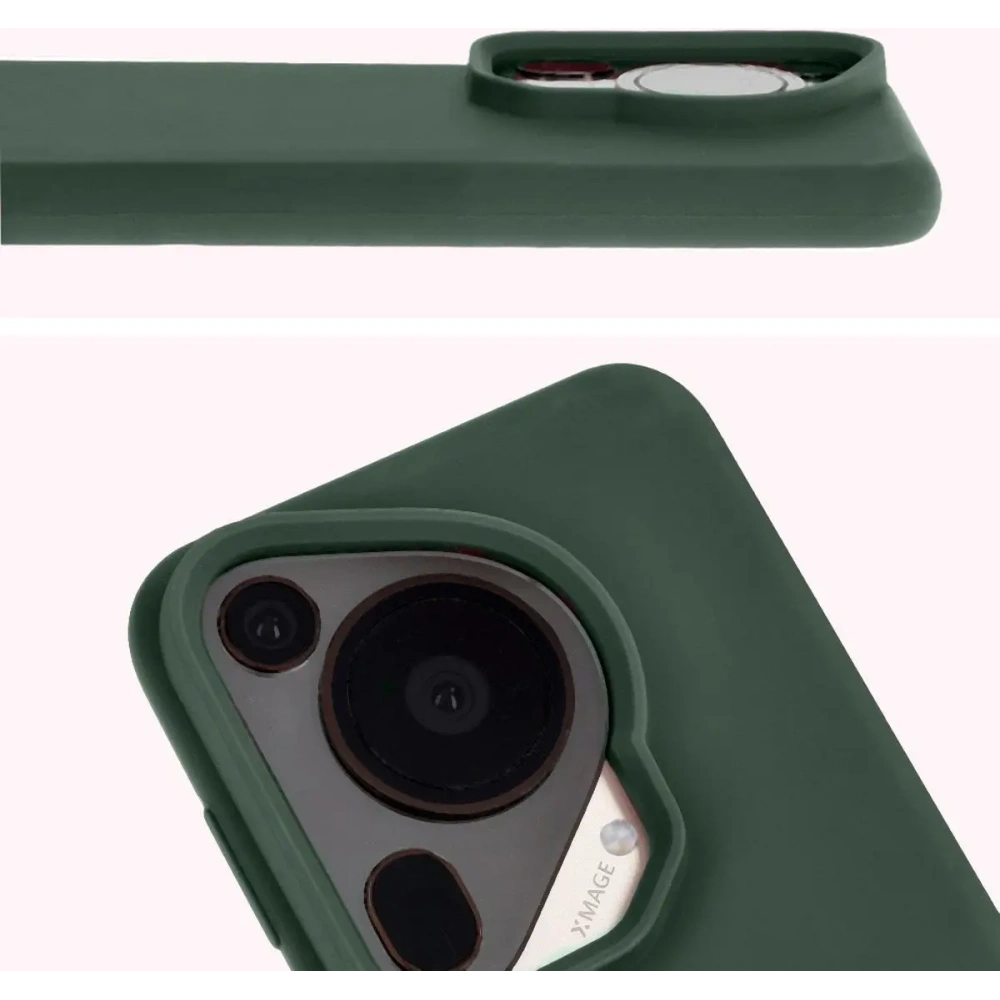 Silikonowe etui Bizon Soft Case do Huawei Pura 70 Ultra ciemnozielone