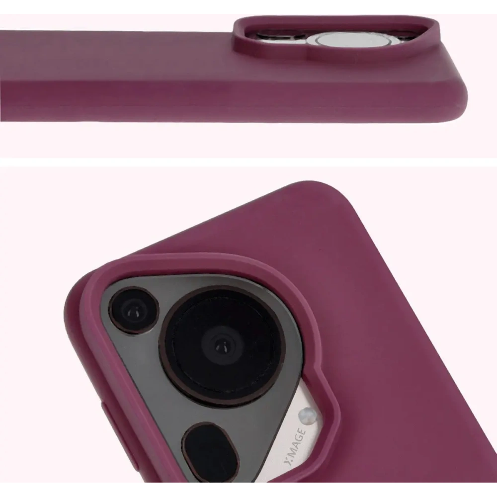 Silikonowe etui Bizon Soft Case do Huawei Pura 70 Ultra ciemnofioletowe