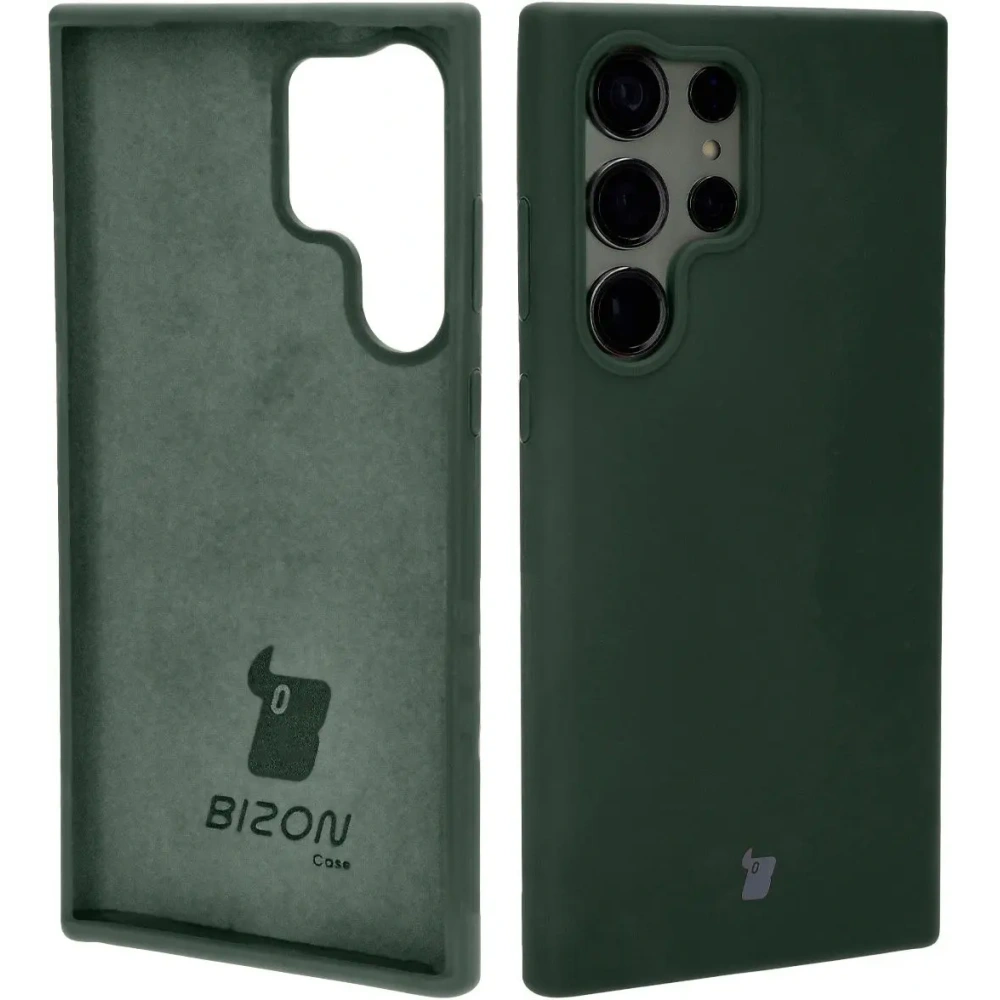 Silikonowe etui Bizon Soft Case do Samsung Galaxy S23 Ultra ciemnozielone