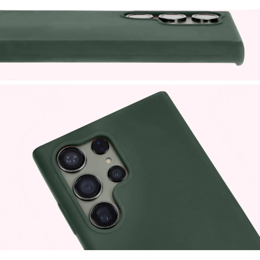 Silikonowe etui Bizon Soft Case do Samsung Galaxy S23 Ultra ciemnozielone