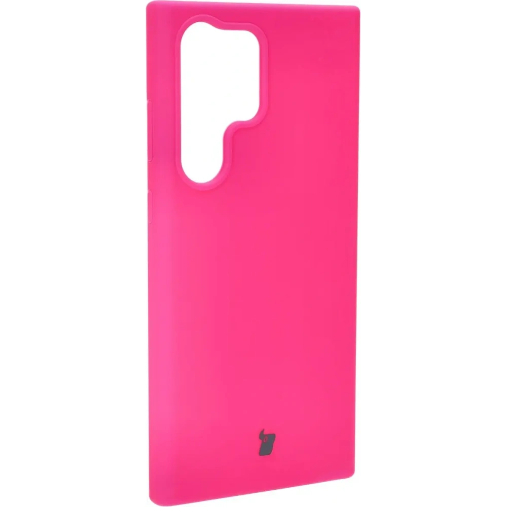 Silikonowe etui Bizon Soft Case do Samsung Galaxy S23 Ultra neonowo-różowe