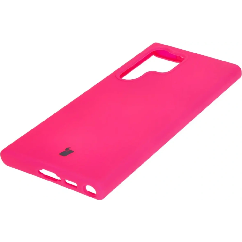 Silikonowe etui Bizon Soft Case do Samsung Galaxy S23 Ultra neonowo-różowe