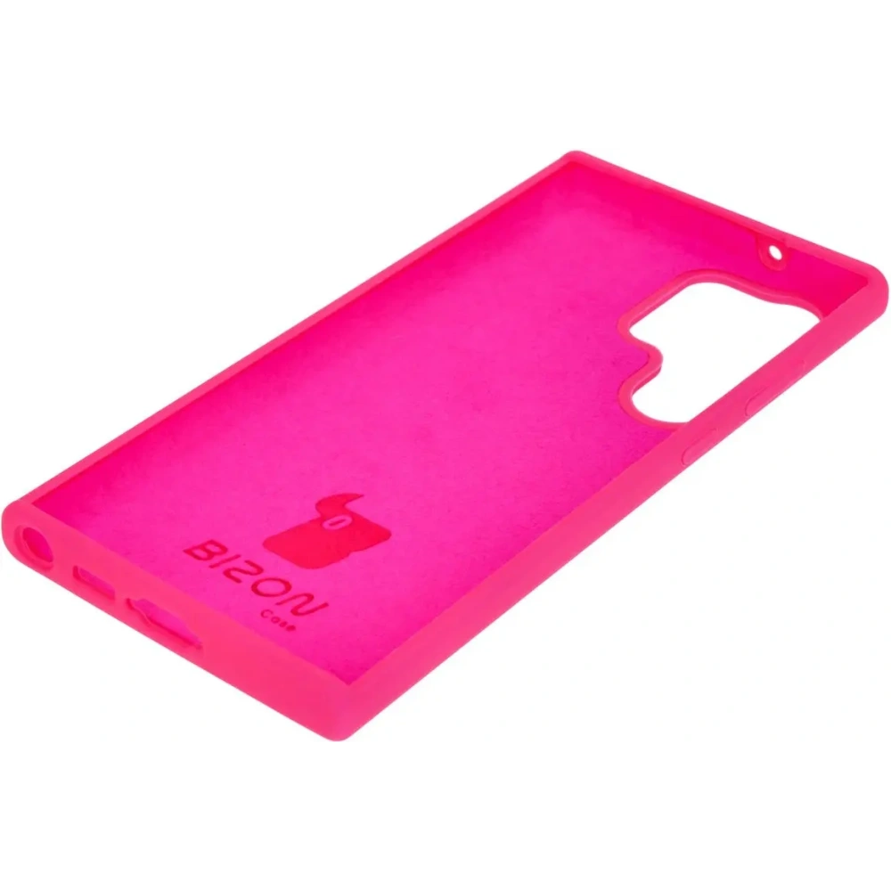 Silikonowe etui Bizon Soft Case do Samsung Galaxy S23 Ultra neonowo-różowe
