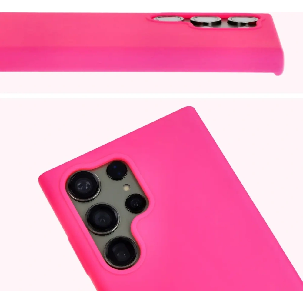 Silikonowe etui Bizon Soft Case do Samsung Galaxy S23 Ultra neonowo-różowe