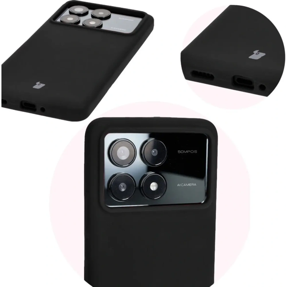 Silikonowe etui Bizon Soft Case do Xiaomi Poco F6 Pro czarne