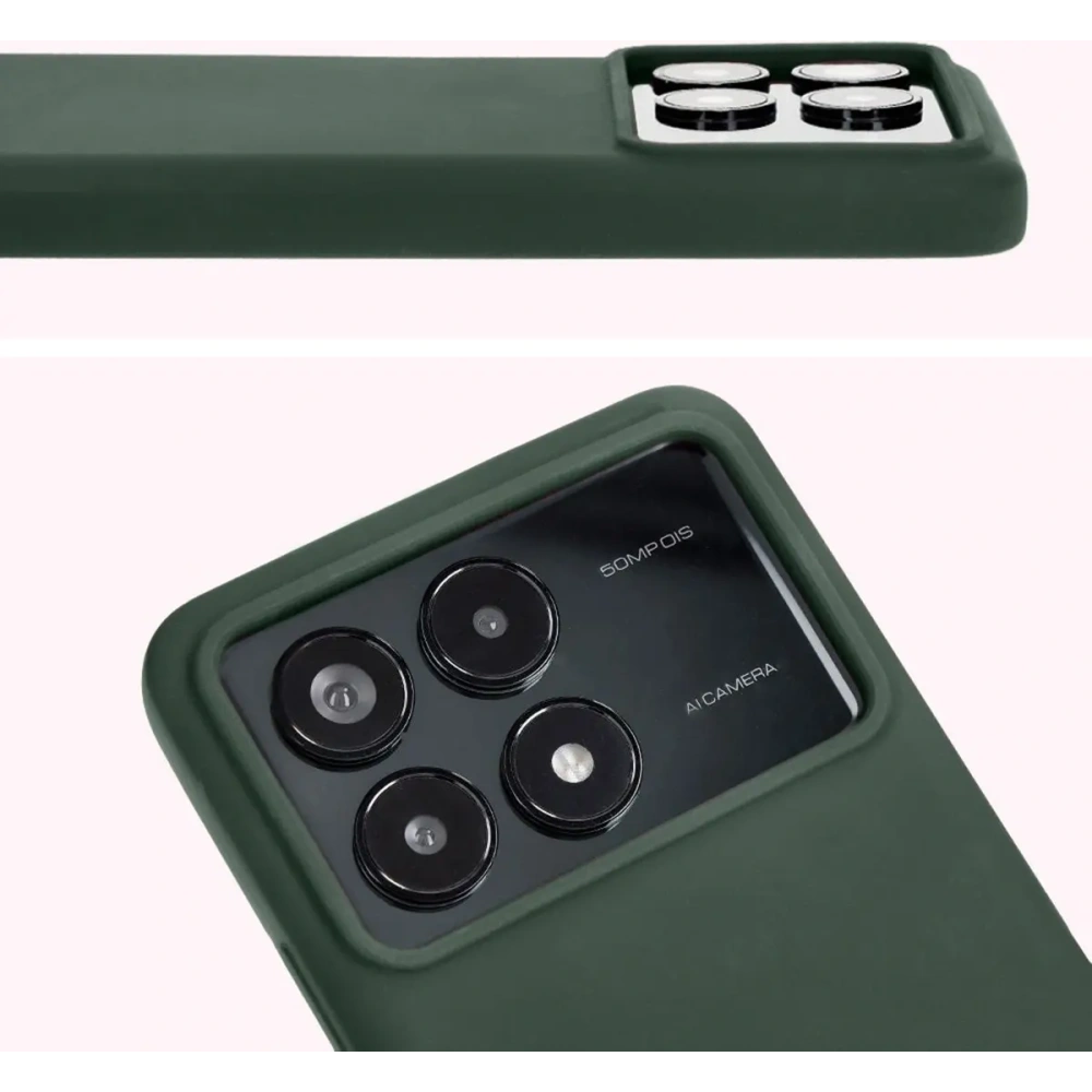 Silikonowe etui Bizon Soft Case do Xiaomi Poco F6 Pro ciemnozielone