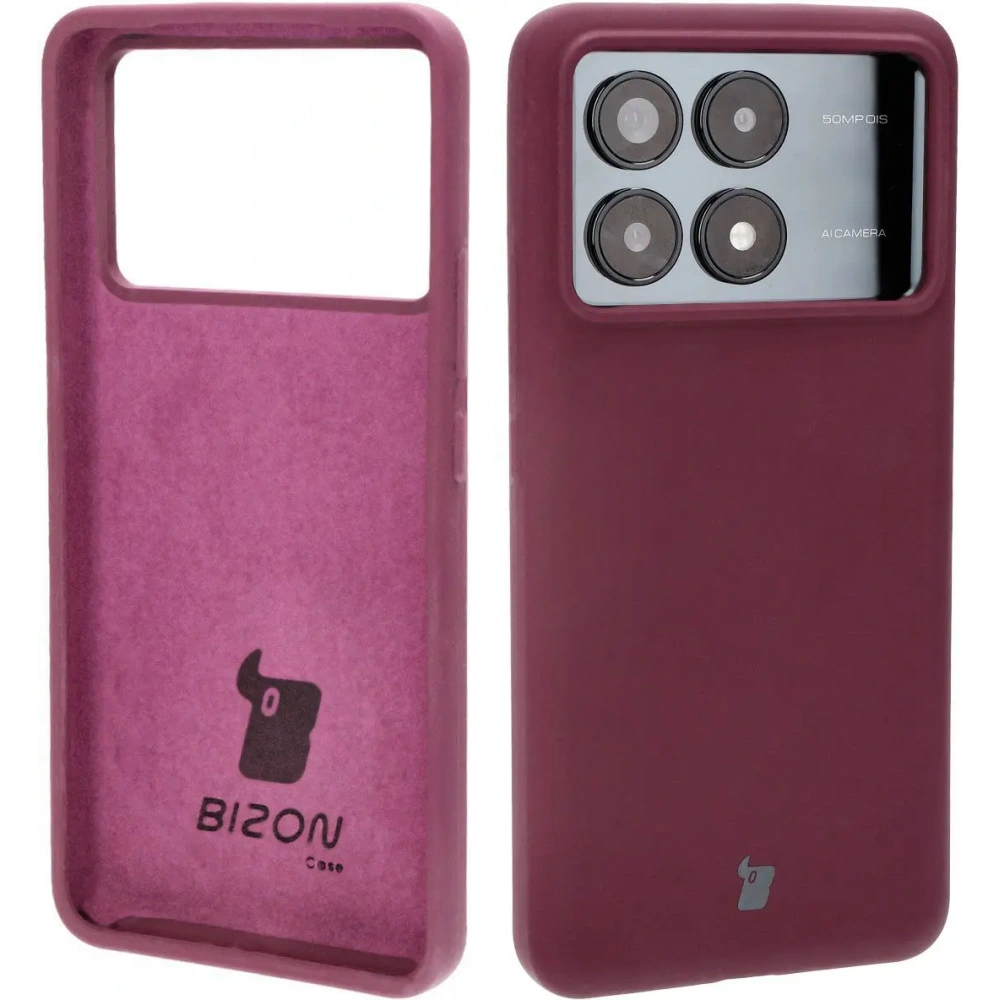 Silikonowe etui Bizon Soft Case do Xiaomi Poco F6 Pro ciemnofioletowe