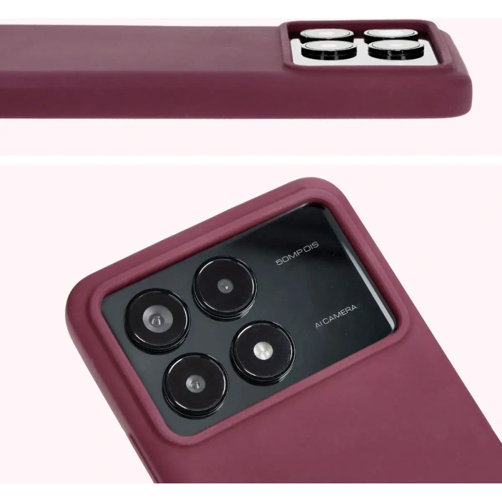 Silikonowe etui Bizon Soft Case do Xiaomi Poco F6 Pro ciemnofioletowe