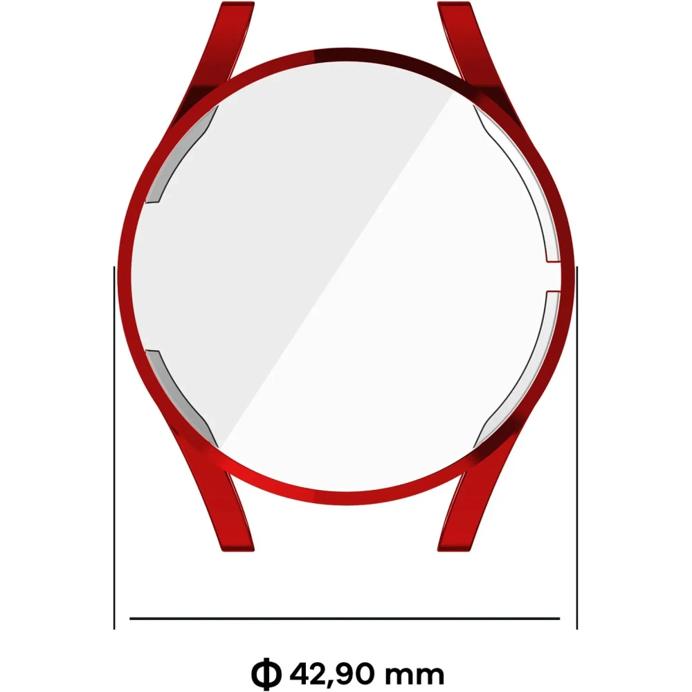 Etui z osłoną ekranu Bizon Case Watch Felipe do Samsung Galaxy Watch FE / Watch 4 40 mm czerwone