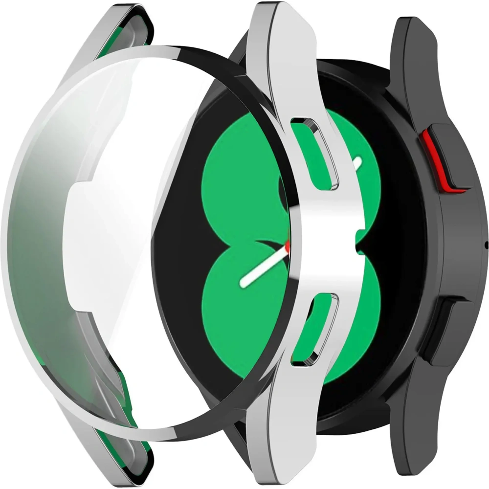 Etui z osłoną ekranu Bizon Case Watch Felipe do Samsung Galaxy Watch FE / Watch 4 40 mm srebrne