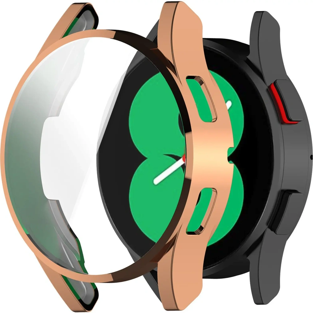 Etui z osłoną ekranu Bizon Case Watch Felipe do Samsung Galaxy Watch FE / Watch 4 40 mm rożowozłote