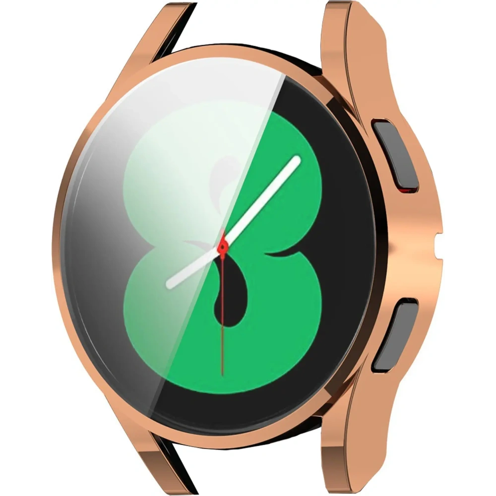 Etui z osłoną ekranu Bizon Case Watch Felipe do Samsung Galaxy Watch FE / Watch 4 40 mm rożowozłote