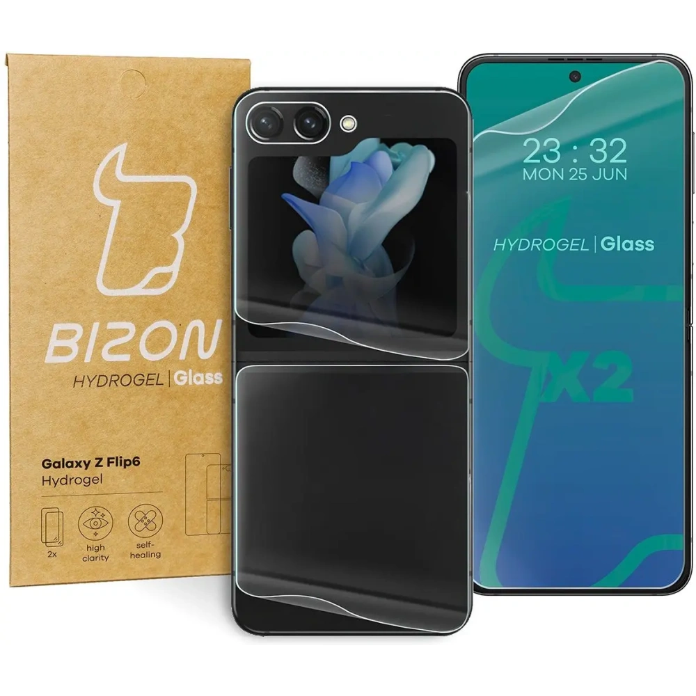 Folia hydrożelowa na tył i przód Bizon Glass Hydrogel Set Samsung Galaxy Z Flip 6 / 7 FE