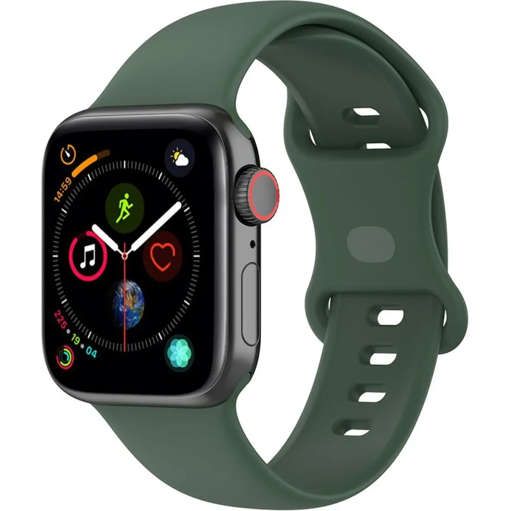 Pasek Bizon Strap Watch Silicone do Apple Watch 44/45/46/49 mm ciemnozielony