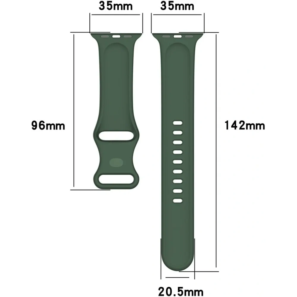 Pasek Bizon Strap Watch Silicone do Apple Watch 44/45/46/49 mm ciemnozielony