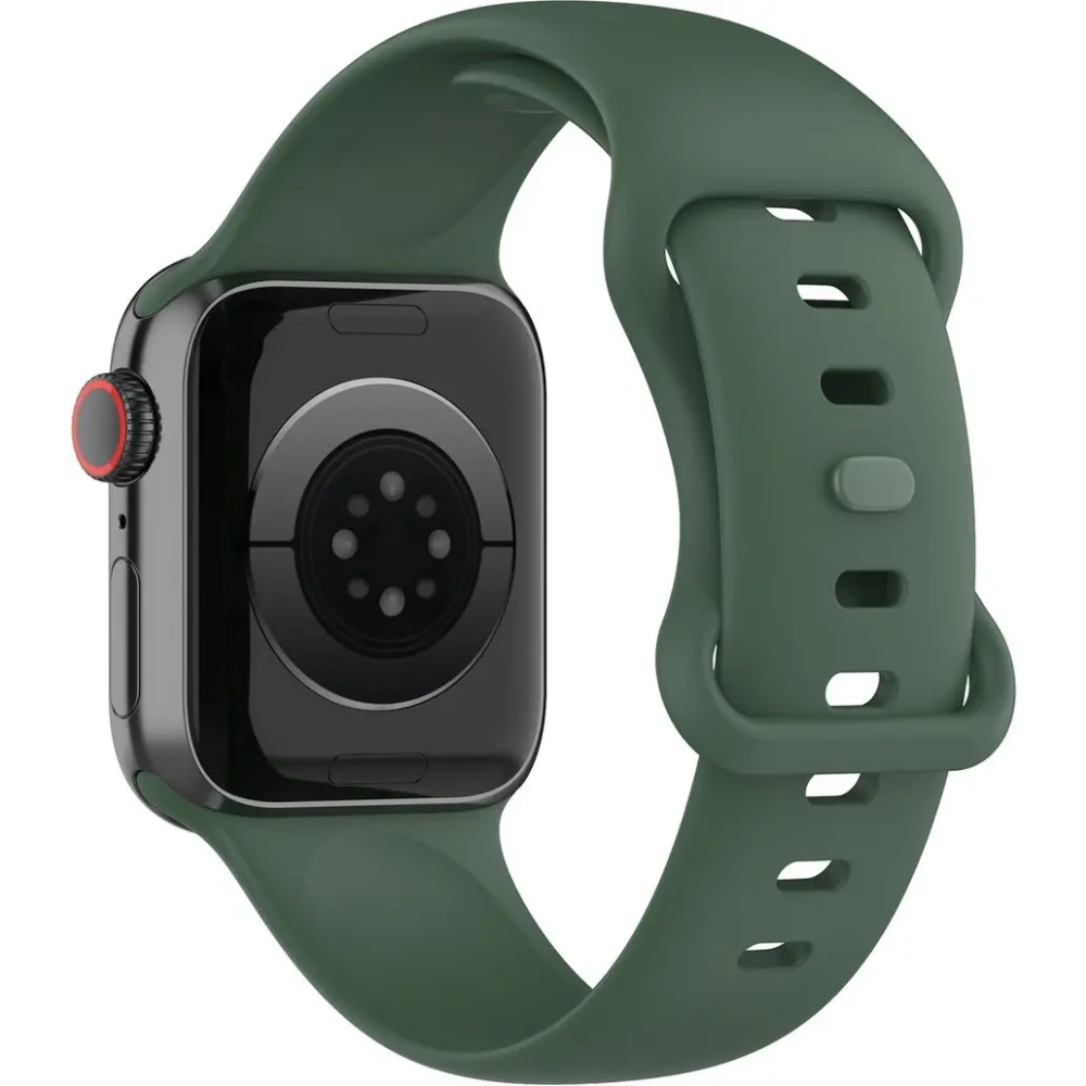 Pasek Bizon Strap Watch Silicone do Apple Watch 44/45/46/49 mm ciemnozielony