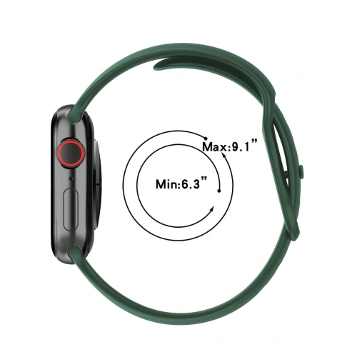 Kup Ceas cu curea din silicon Bizon Apple Watch 44/45/46/49 mm verde închis - BIZ5529 - {ean13} - Sklep Home Screen