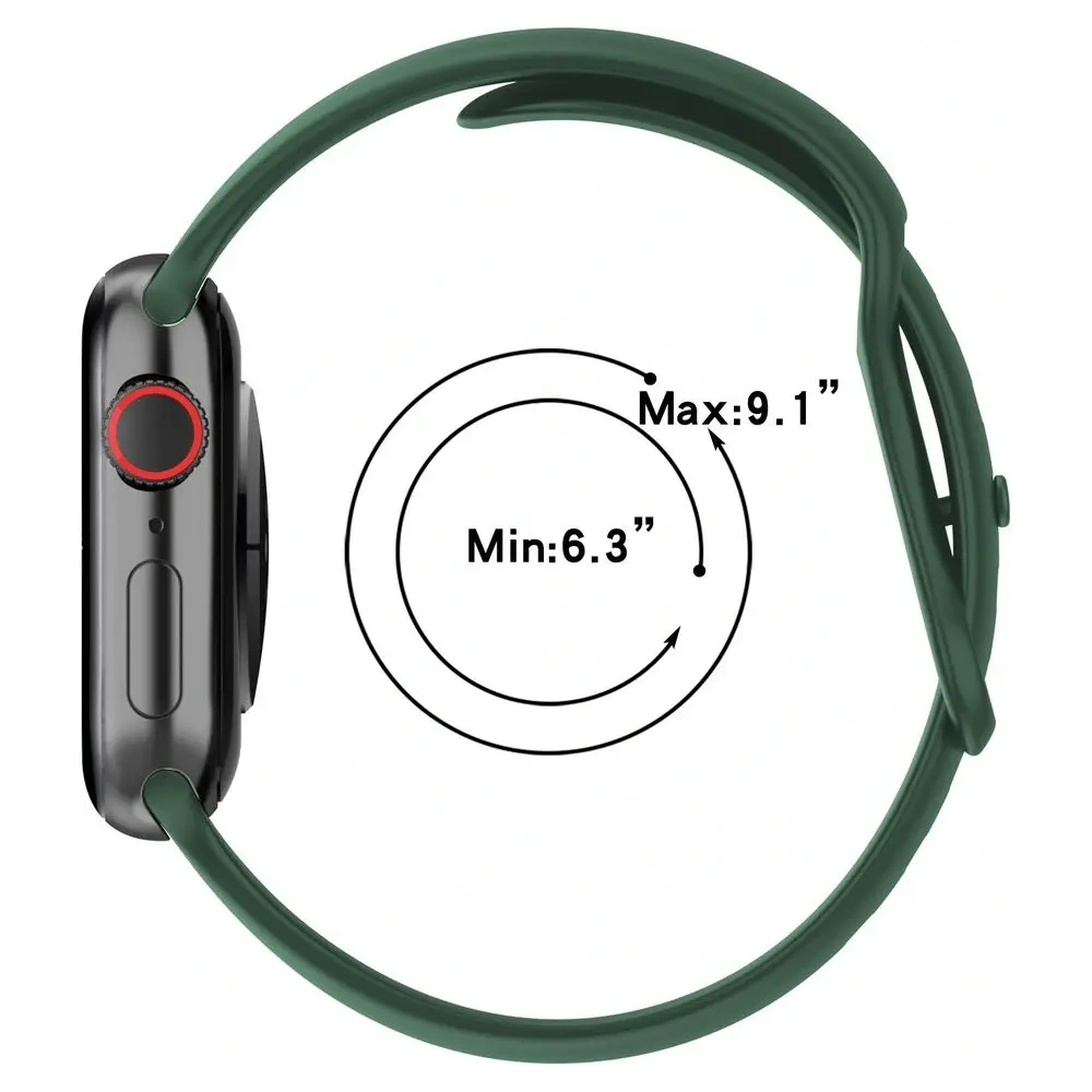 Pasek Bizon Strap Watch Silicone do Apple Watch 44/45/46/49 mm ciemnozielony