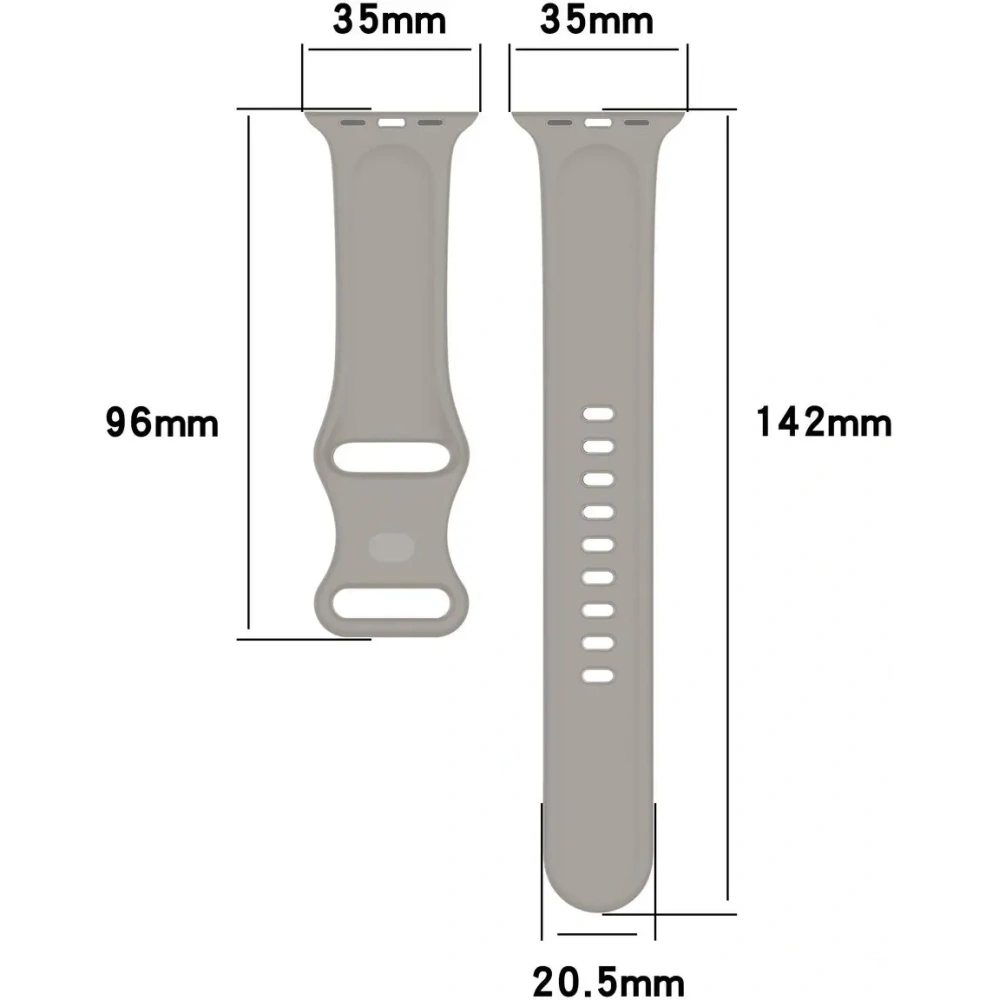 Pasek Bizon Strap Watch Silicone do Apple Watch 44/45/46/49 mm jasnoszary