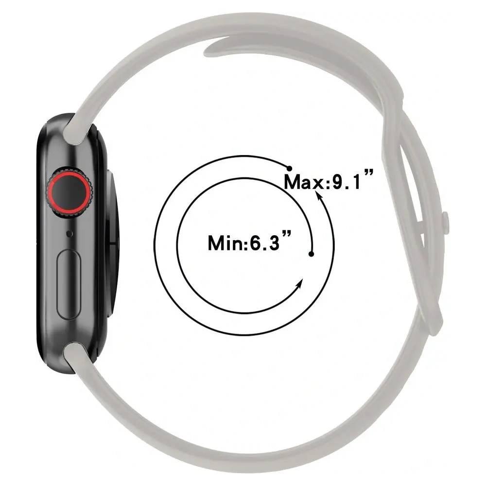 Pasek Bizon Strap Watch Silicone do Apple Watch 44/45/46/49 mm jasnoszary