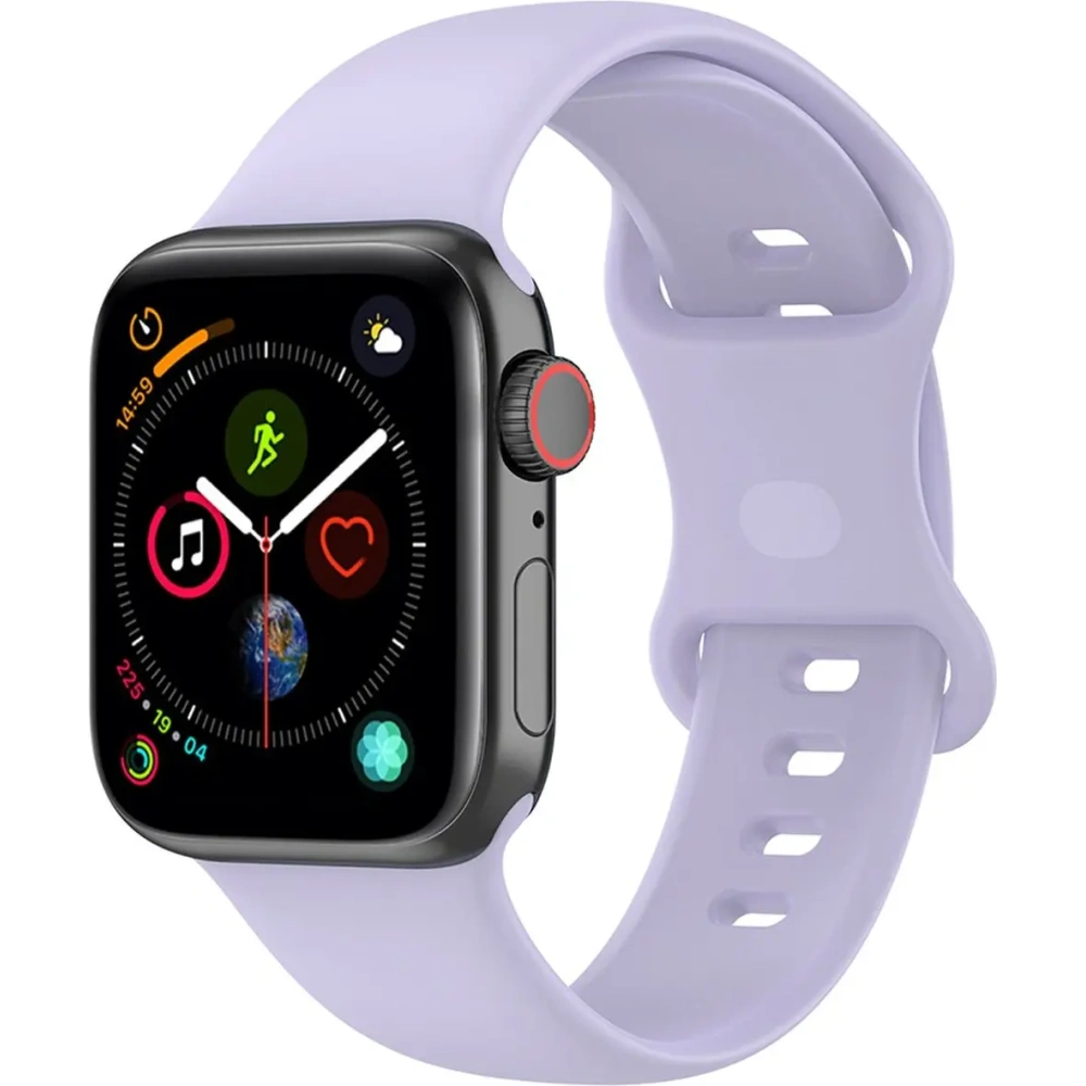 Pasek Bizon Strap Watch Silicone do Apple Watch 44/45/49 mm jasnofioletowy