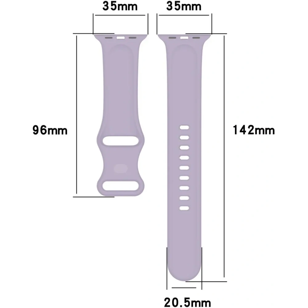 Pasek Bizon Strap Watch Silicone do Apple Watch 44/45/49 mm jasnofioletowy