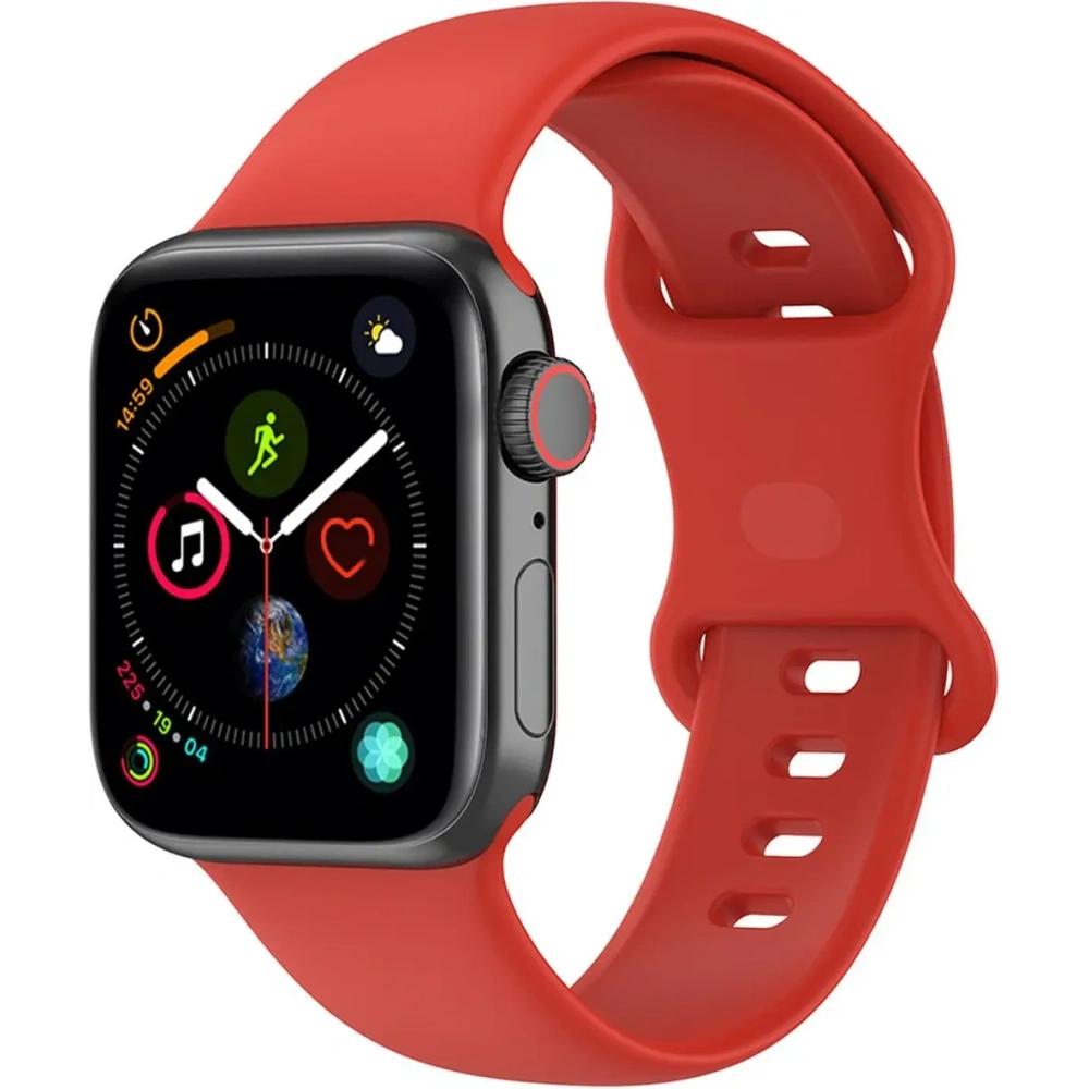 Pasek Bizon Strap Watch Silicone do Apple Watch 44/45/46/49 mm czerwony