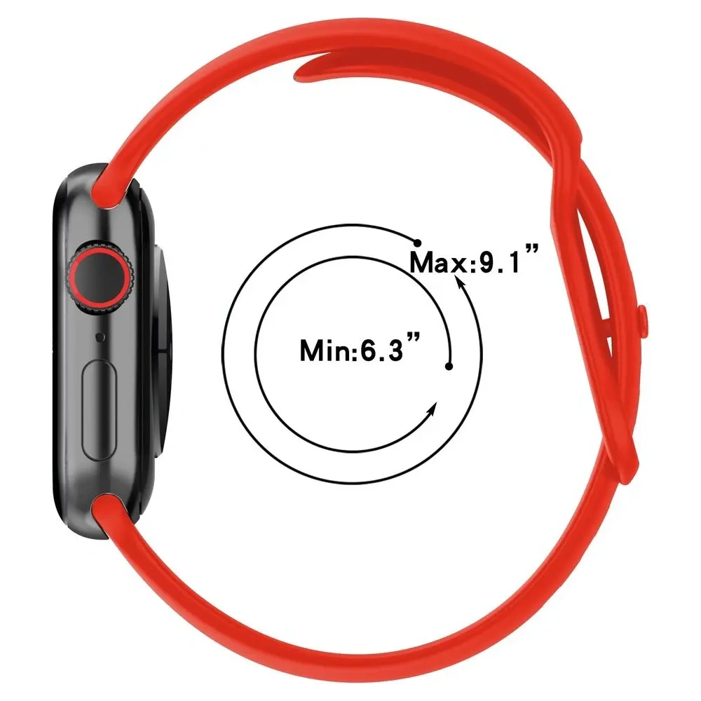 Pasek Bizon Strap Watch Silicone do Apple Watch 44/45/46/49 mm czerwony