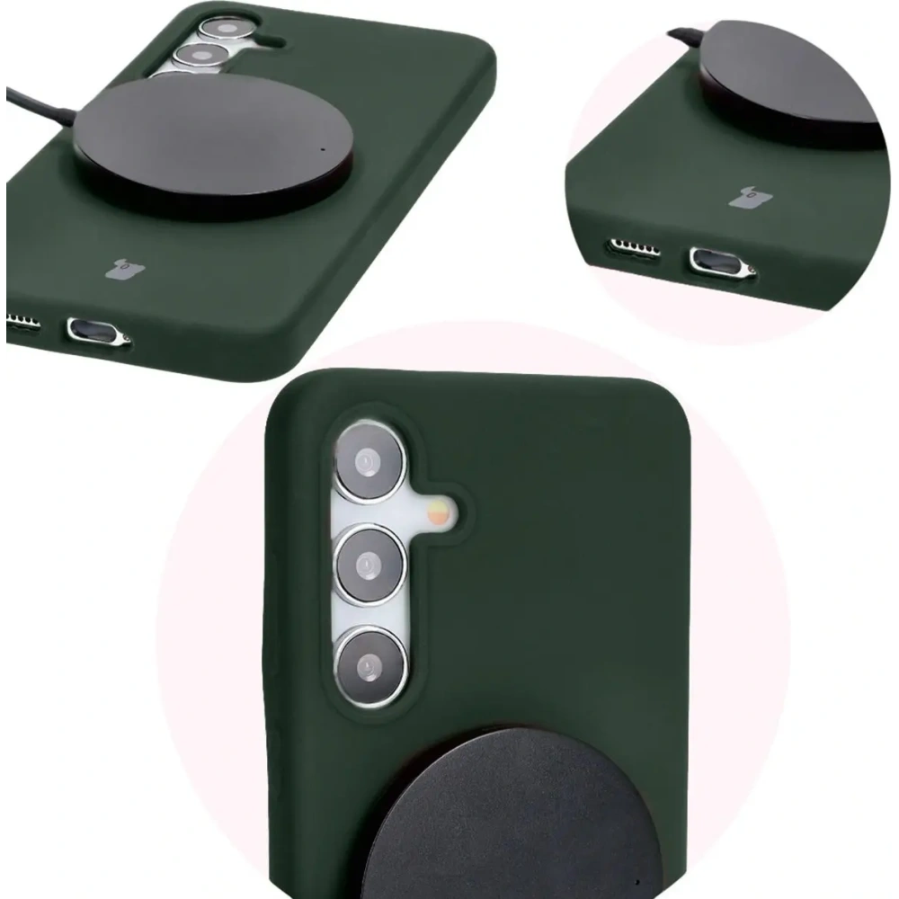 Silikonowe etui Bizon Soft Case do Samsung Galaxy S24 Plus ciemnozielone