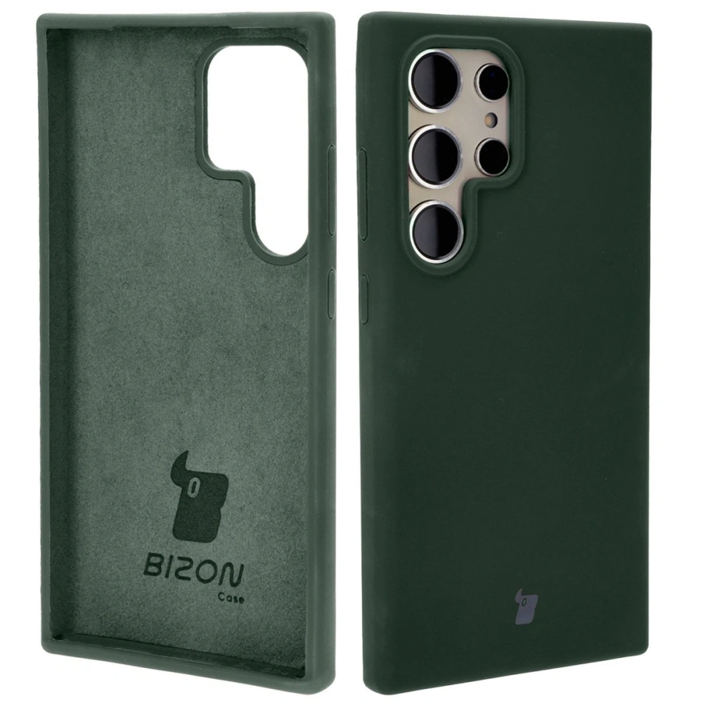 Silikonowe etui Bizon Soft Case do Samsung Galaxy S24 Ultra ciemnozielone