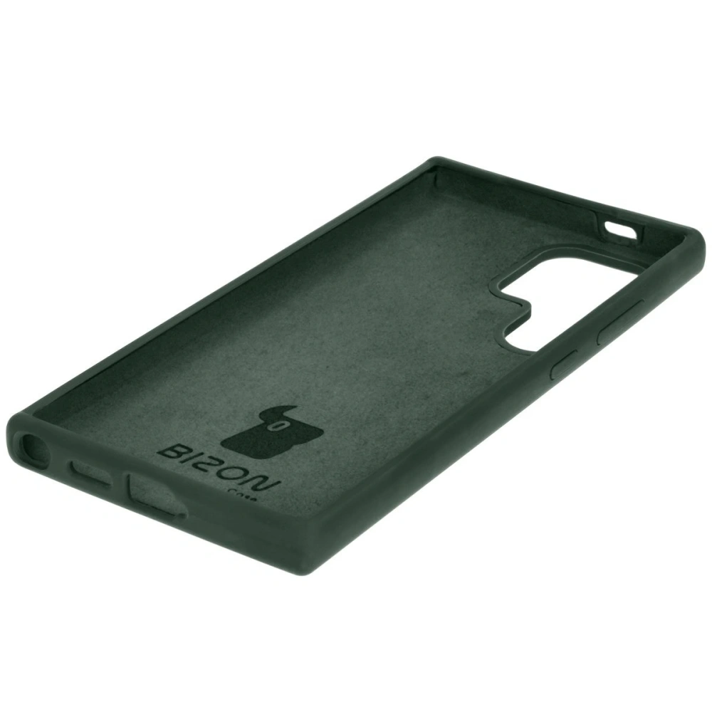 Silikonowe etui Bizon Soft Case do Samsung Galaxy S24 Ultra ciemnozielone