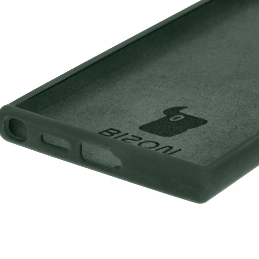 Silikonowe etui Bizon Soft Case do Samsung Galaxy S24 Ultra ciemnozielone