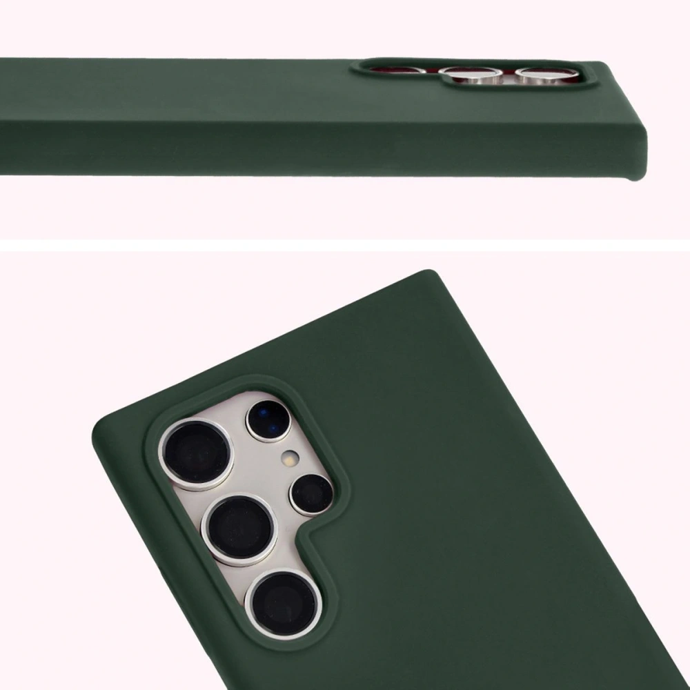 Silikonowe etui Bizon Soft Case do Samsung Galaxy S24 Ultra ciemnozielone