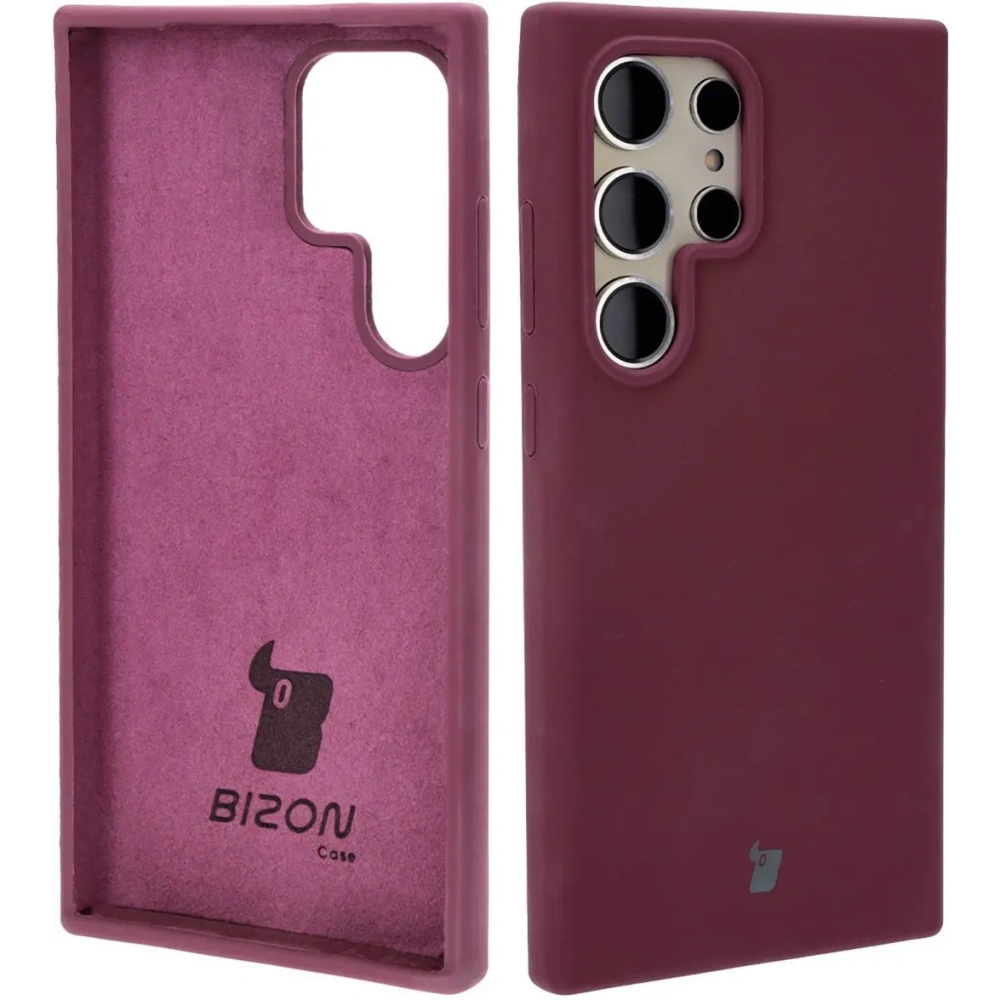 Silikonowe etui Bizon Soft Case do Samsung Galaxy S24 Ultra ciemnofioletowe