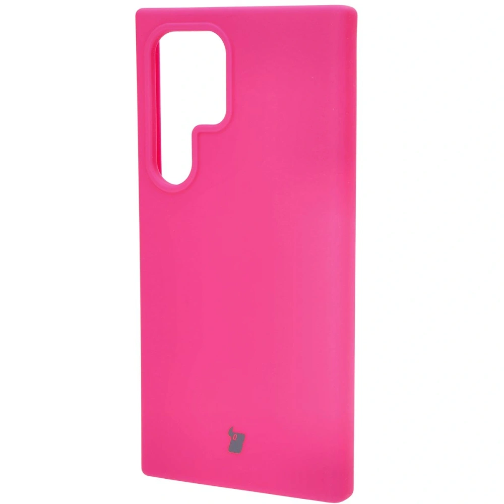 Silikonowe etui Bizon Soft Case do Samsung Galaxy S24 Ultra neonowo-różowe