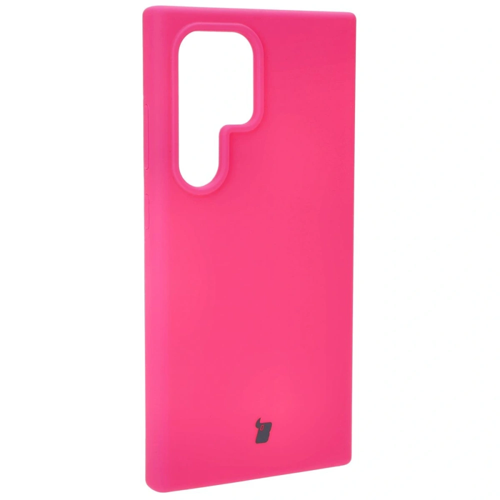 Silikonowe etui Bizon Soft Case do Samsung Galaxy S24 Ultra neonowo-różowe