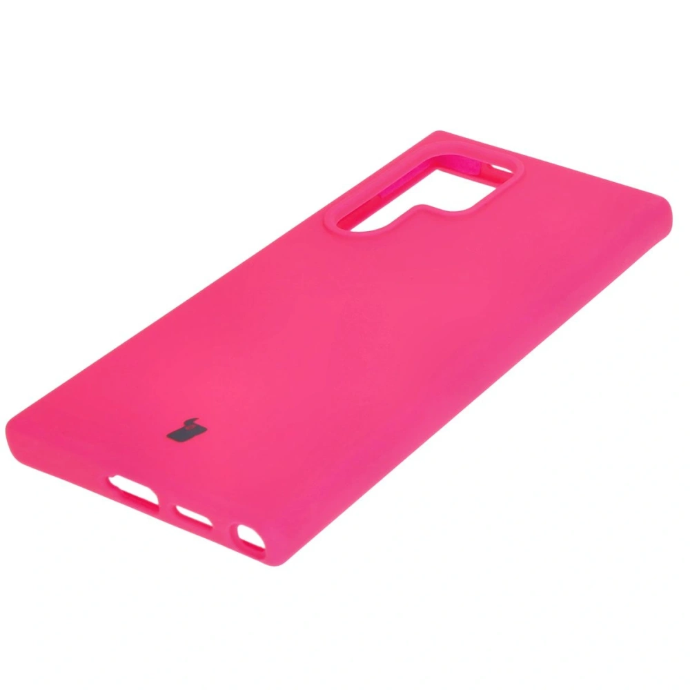 Silikonowe etui Bizon Soft Case do Samsung Galaxy S24 Ultra neonowo-różowe
