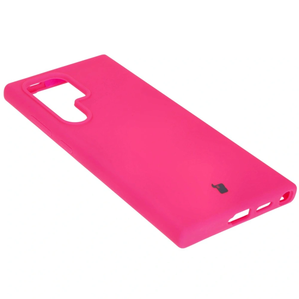 Silikonowe etui Bizon Soft Case do Samsung Galaxy S24 Ultra neonowo-różowe