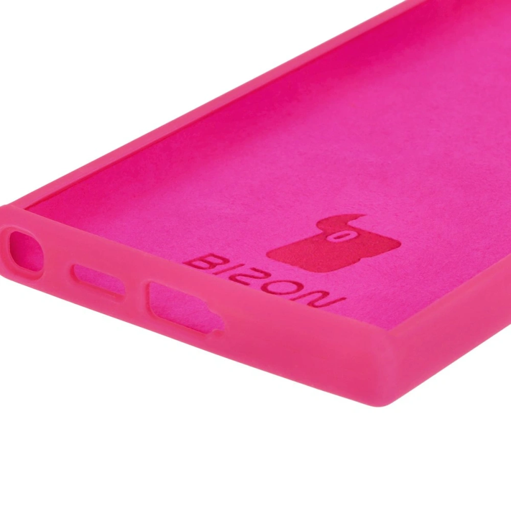 Silikonowe etui Bizon Soft Case do Samsung Galaxy S24 Ultra neonowo-różowe