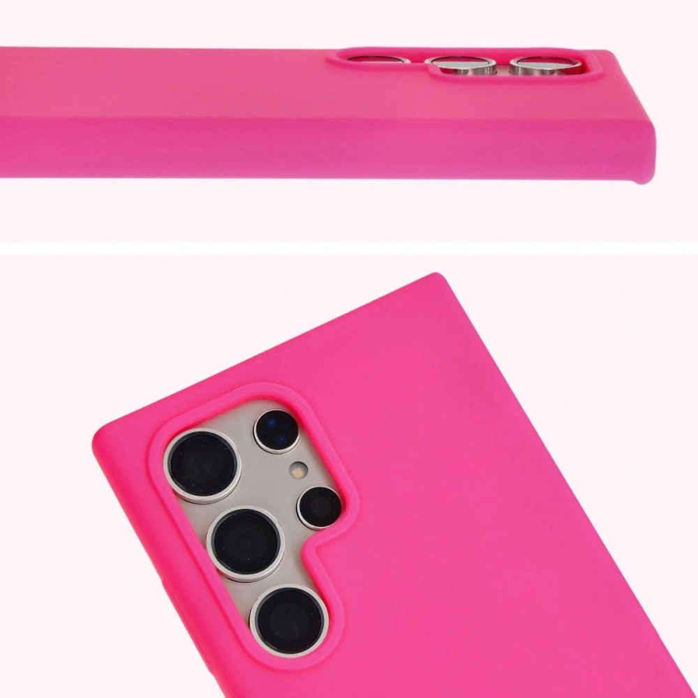 Silikonowe etui Bizon Soft Case do Samsung Galaxy S24 Ultra neonowo-różowe