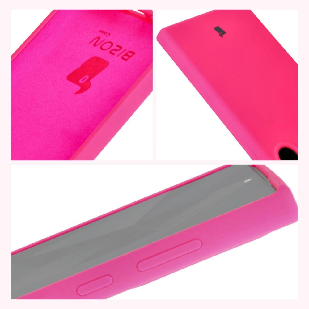 Silikonowe etui Bizon Soft Case do Samsung Galaxy S24 Ultra neonowo-różowe