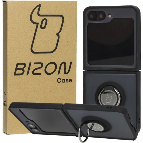Buy Bizon Case Hybrid Ring Samsung Galaxy Z Flip6 smoky with a black frame - BIZ5879 - {ean13} - Home Screen Store Europe