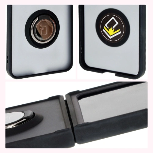 Kup Bizon Case Hybrid Ring Samsung Galaxy Z Flip6 fumuriu cu un cadru negru - BIZ5879 - {ean13} - Sklep Home Screen