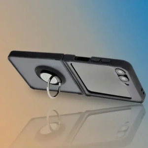 Kup Etui z uchwytem na palec Bizon Case Hybrid Ring do Samsung Galaxy Z Flip6 przydymione z czarną ramką - BIZ5879 - {ean13} - Sklep Home Screen