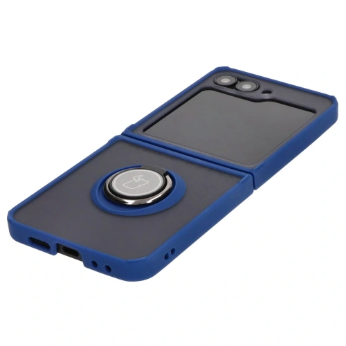 Kup Bizon Case Hybrid Ring Samsung Galaxy Z Flip6 fumuriu cu un cadru albastru marin - BIZ5880 - {ean13} - Sklep Home Screen