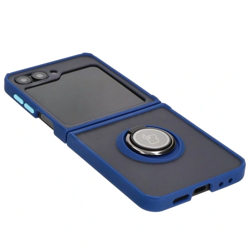 Kup Bizon Case Hybrid Ring Samsung Galaxy Z Flip6 fumuriu cu un cadru albastru marin - BIZ5880 - {ean13} - Sklep Home Screen