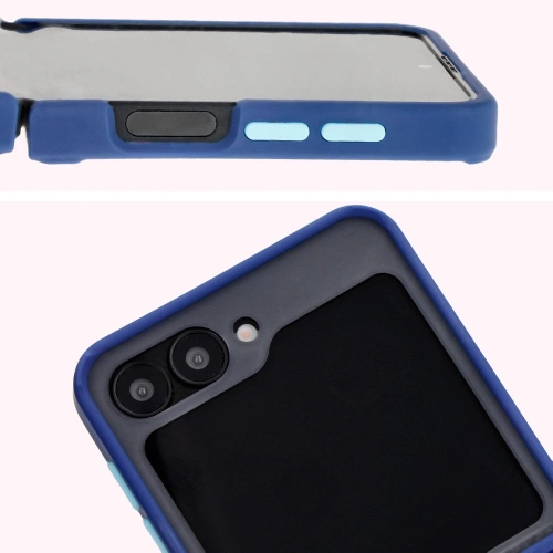 Kup Bizon Case Hybrid Ring Samsung Galaxy Z Flip6 fumuriu cu un cadru albastru marin - BIZ5880 - {ean13} - Sklep Home Screen