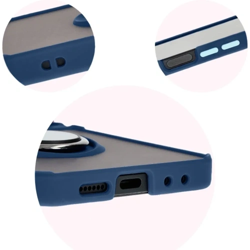 Kup Bizon Case Hybrid Ring Samsung Galaxy Z Flip6 rauchig mit einem navyblauen Rahmen - BIZ5880 - {ean13} - Sklep Home Screen