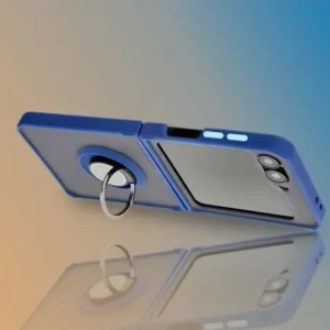 Kup Etui z uchwytem na palec Bizon Case Hybrid Ring do Samsung Galaxy Z Flip6 przydymione z granatową ramką - BIZ5880 - {ean13} - Sklep Home Screen