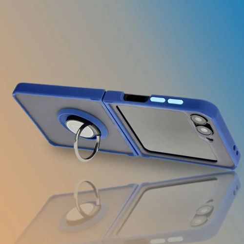 Kup Bizon Case Hybrid Ring Samsung Galaxy Z Flip6 fumuriu cu un cadru albastru marin - BIZ5880 - {ean13} - Sklep Home Screen